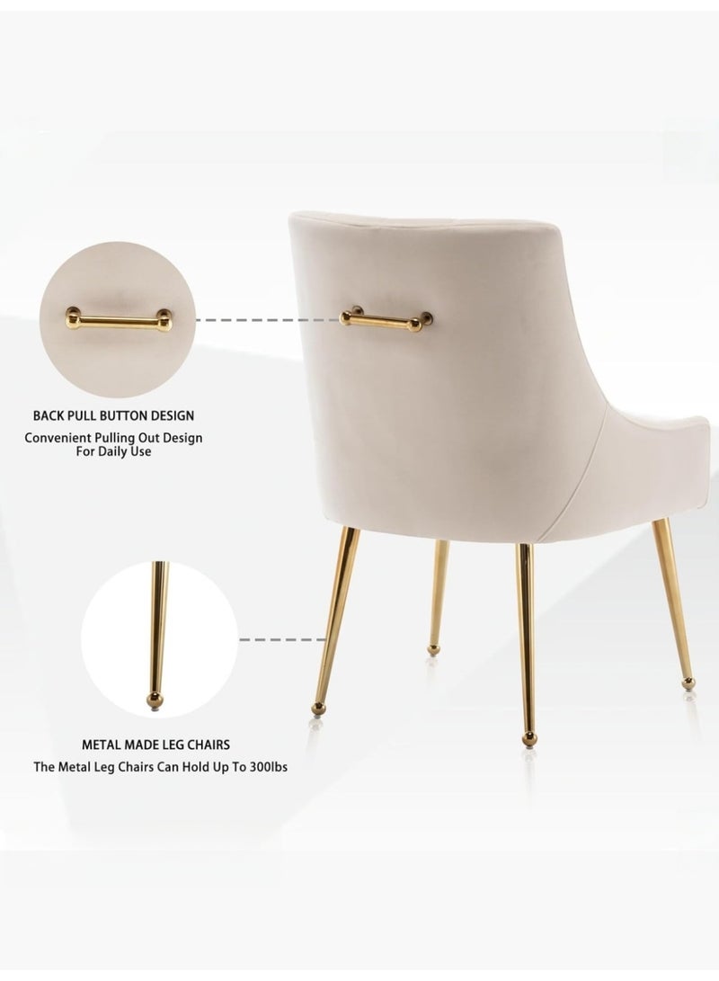 SEYNAR Dining Chair Set of 2,Modern Velvet Dining Chairs with Gold Legs,Elegant Tufted Accent Chairs for Reception, Living Room or Study Room - Image 5